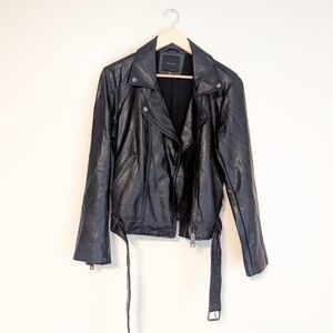Anthropologie Black Faux Leather Jacket